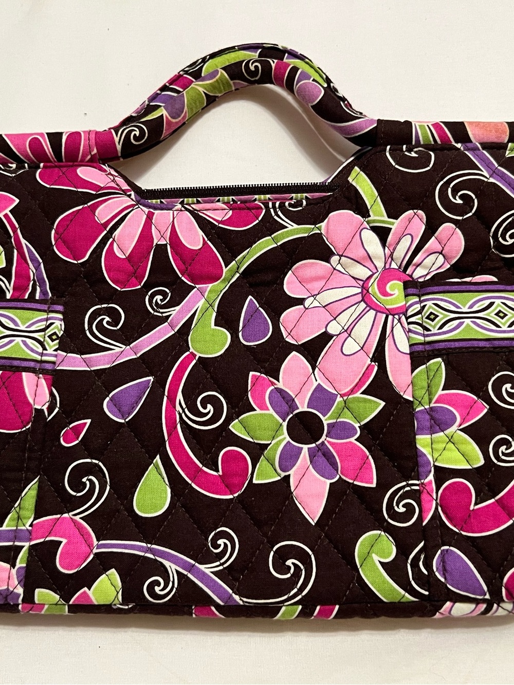 Vera Bradley new Quilted Floral Handle Tote in Pink & Green